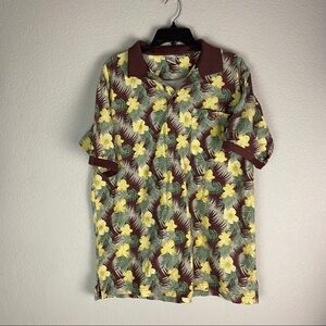 Vintage Haband Floral Polo Shirt Size Large
